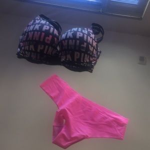Pink by Victoria Secret Bra and thong